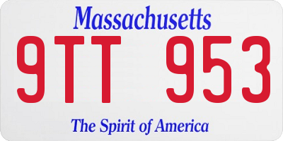 MA license plate 9TT953