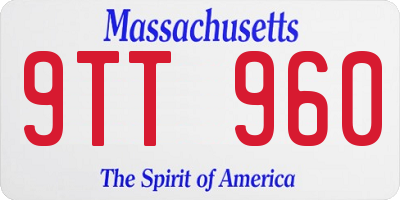MA license plate 9TT960