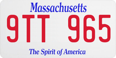 MA license plate 9TT965