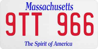 MA license plate 9TT966