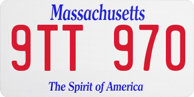 MA license plate 9TT970