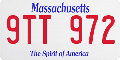 MA license plate 9TT972