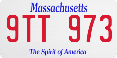 MA license plate 9TT973