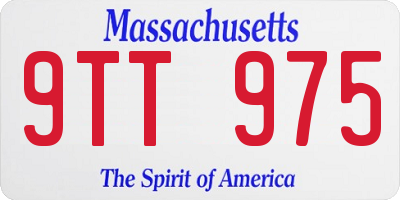 MA license plate 9TT975
