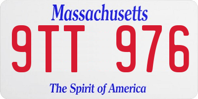 MA license plate 9TT976