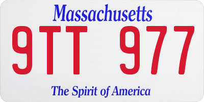MA license plate 9TT977