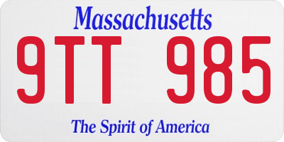 MA license plate 9TT985