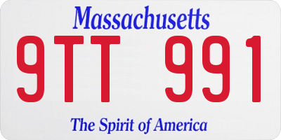 MA license plate 9TT991