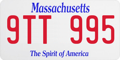 MA license plate 9TT995