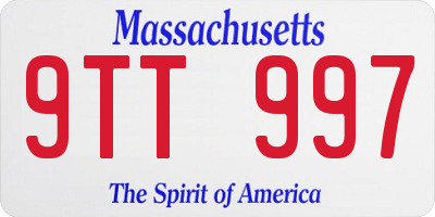 MA license plate 9TT997