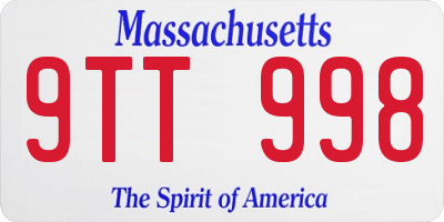 MA license plate 9TT998