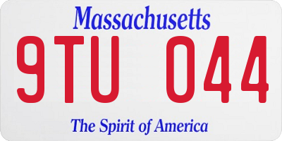 MA license plate 9TU044