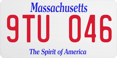MA license plate 9TU046