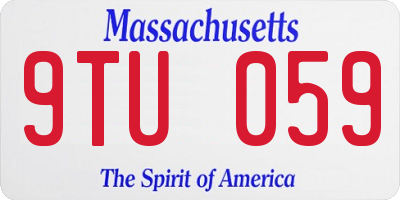 MA license plate 9TU059