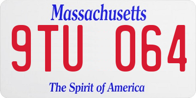 MA license plate 9TU064