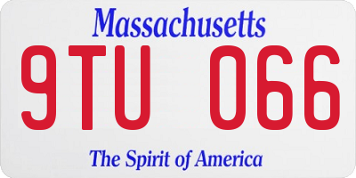 MA license plate 9TU066