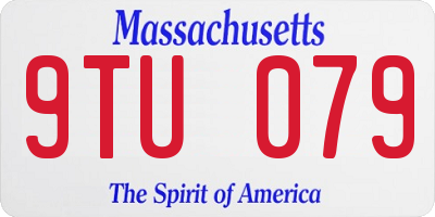 MA license plate 9TU079