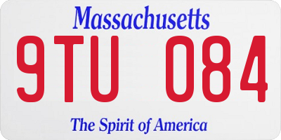 MA license plate 9TU084