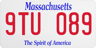 MA license plate 9TU089