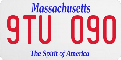 MA license plate 9TU090