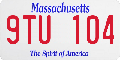 MA license plate 9TU104