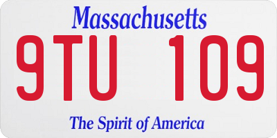 MA license plate 9TU109