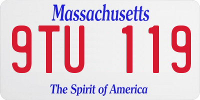MA license plate 9TU119