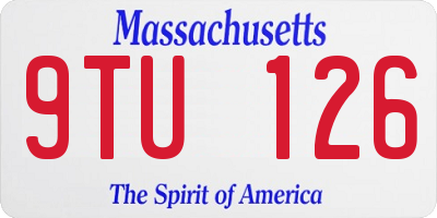 MA license plate 9TU126