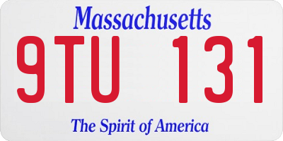 MA license plate 9TU131