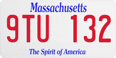 MA license plate 9TU132