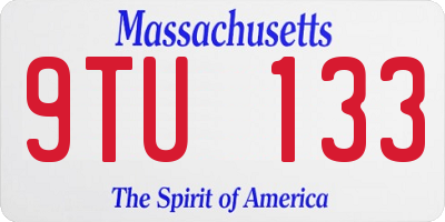 MA license plate 9TU133