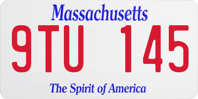 MA license plate 9TU145