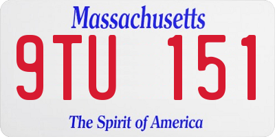 MA license plate 9TU151