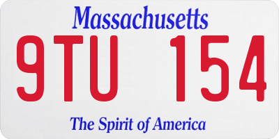 MA license plate 9TU154