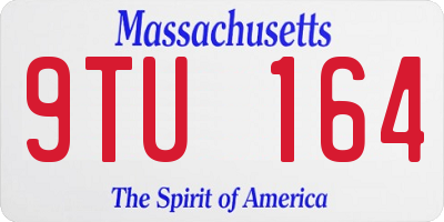MA license plate 9TU164