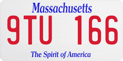 MA license plate 9TU166