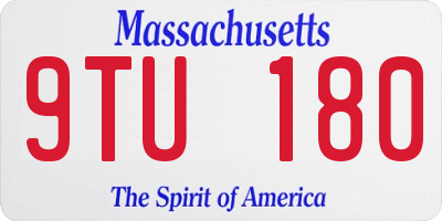 MA license plate 9TU180