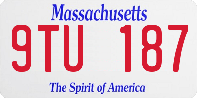 MA license plate 9TU187
