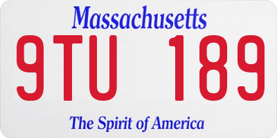 MA license plate 9TU189