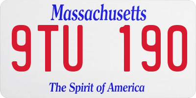 MA license plate 9TU190