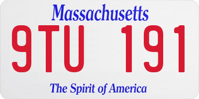 MA license plate 9TU191