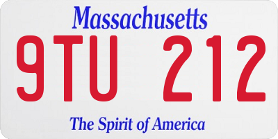 MA license plate 9TU212