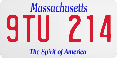 MA license plate 9TU214