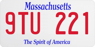 MA license plate 9TU221