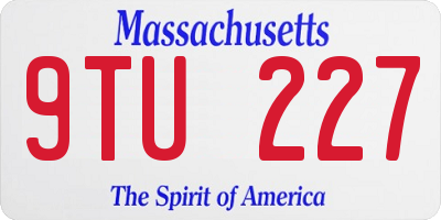 MA license plate 9TU227