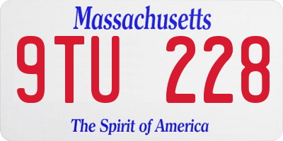 MA license plate 9TU228