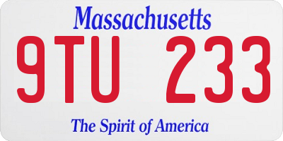 MA license plate 9TU233