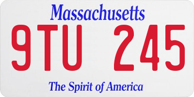 MA license plate 9TU245