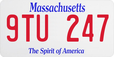 MA license plate 9TU247