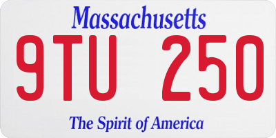MA license plate 9TU250